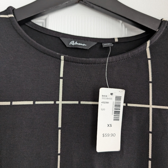 NWT Black and White T-shirt Dress with little puff sleeves Size XS - Picture 3 of 3